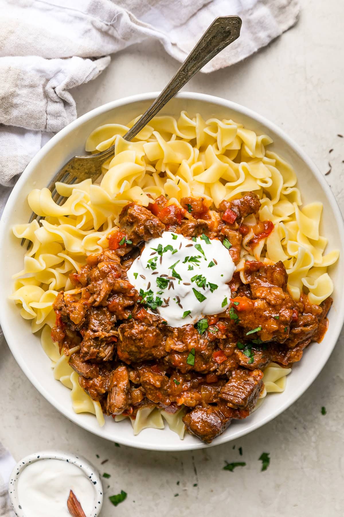 Hungarian Goulash and noodles