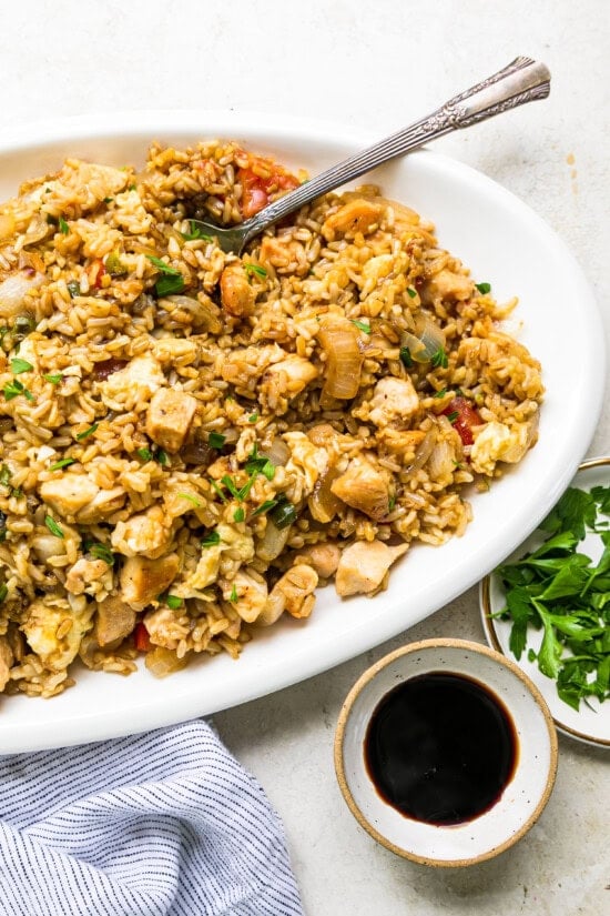 Thai Fried Rice on a platter