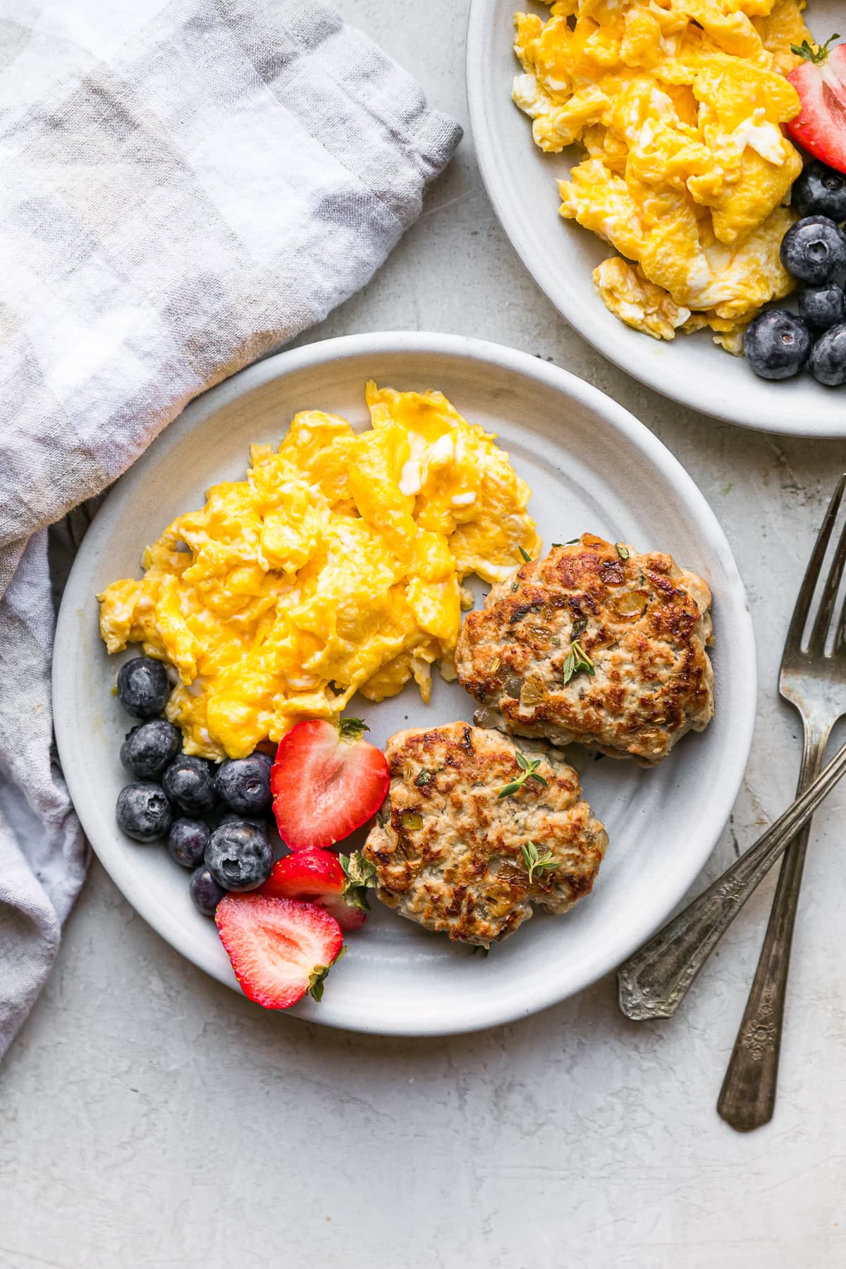 Breakfast Sausage Patties with eggs