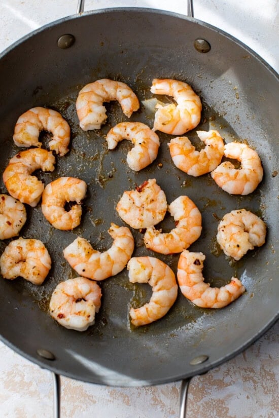 shrimp in skillet