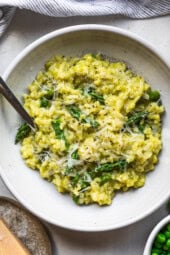 Baked Risotto with Asparagus and Peas