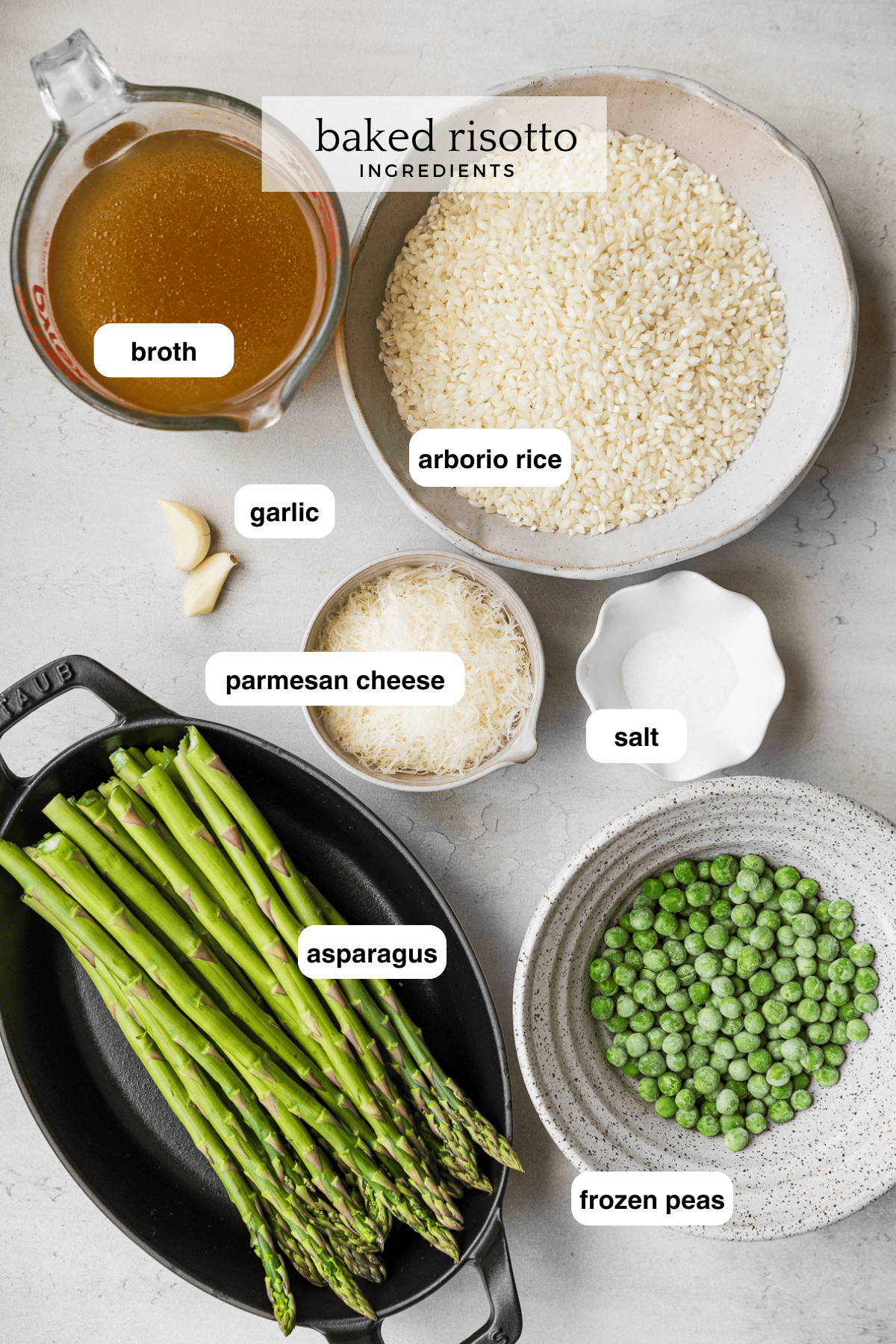 Baked Risotto ingredients