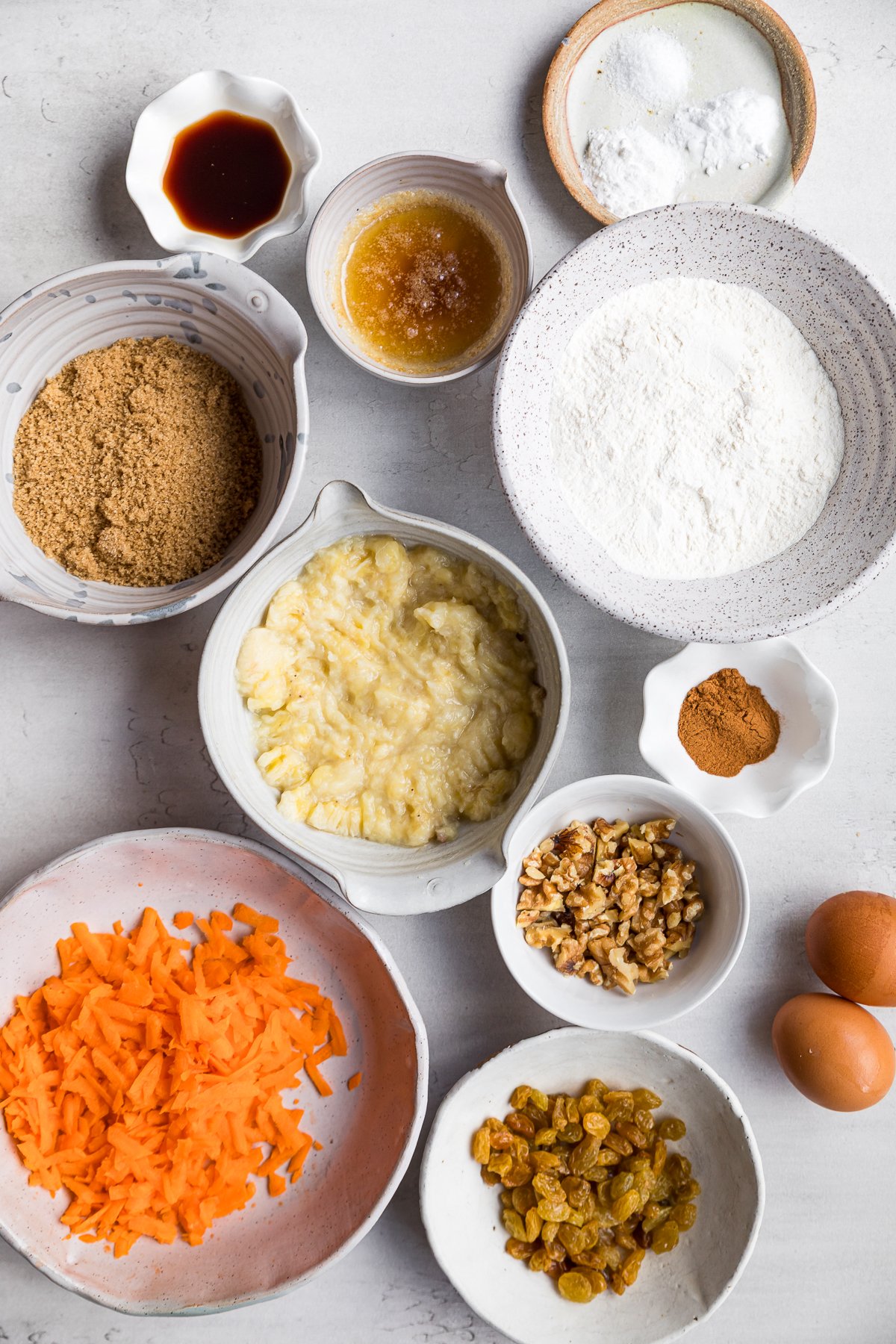 Carrot Cake Muffin ingredients