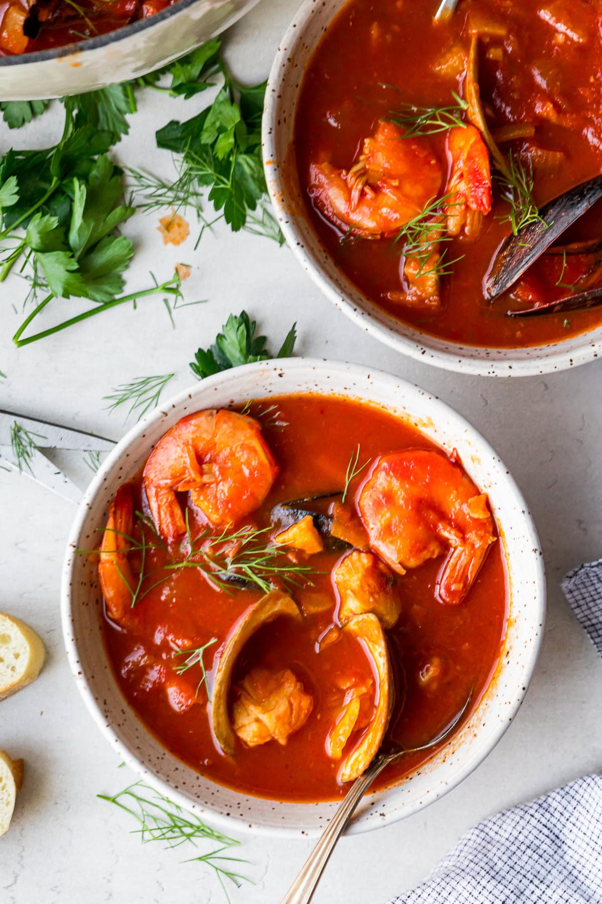 Cioppino in bowls