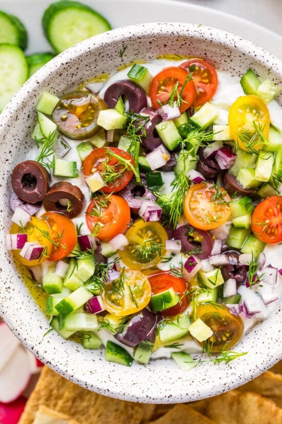 Top with fresh vegetables and herbs.