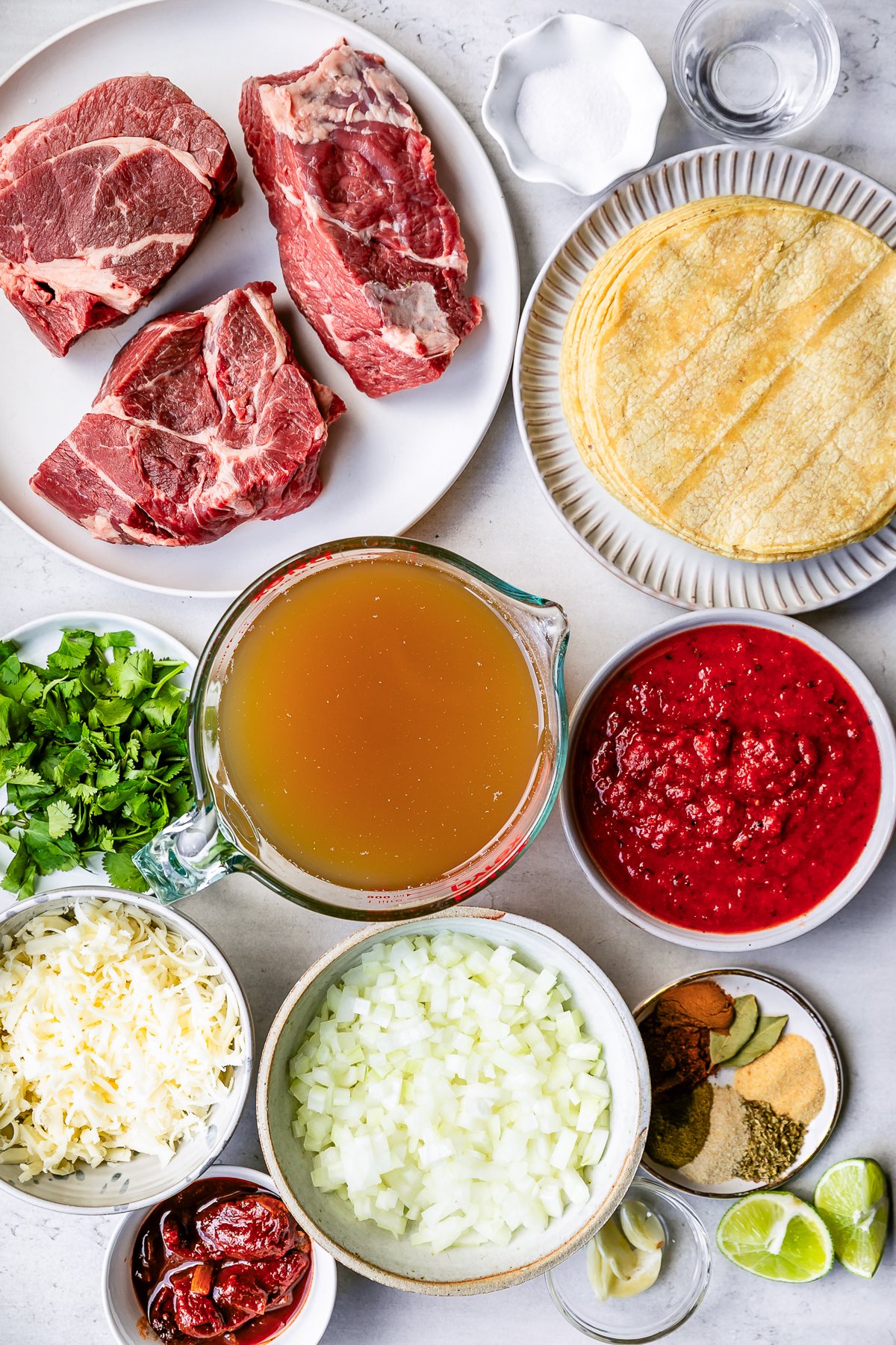 Ingredients for Birria Tacos