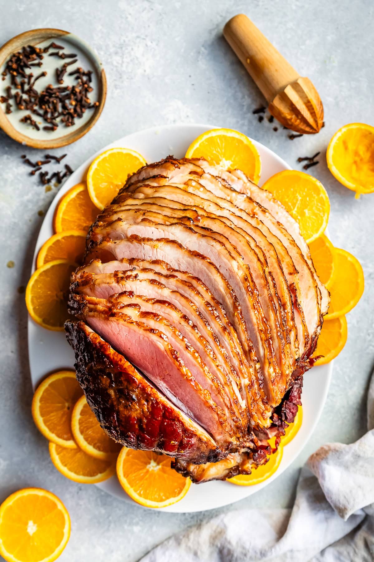 Spiral Ham with Oranges