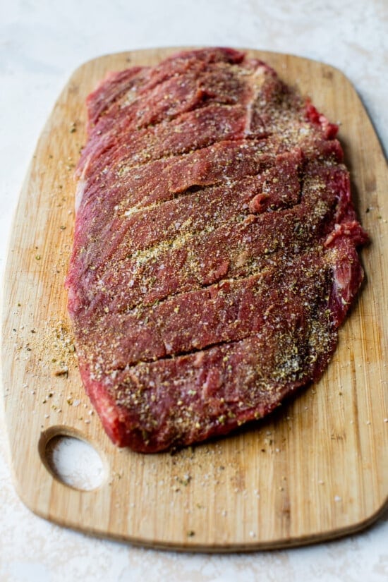 flank steak with rub