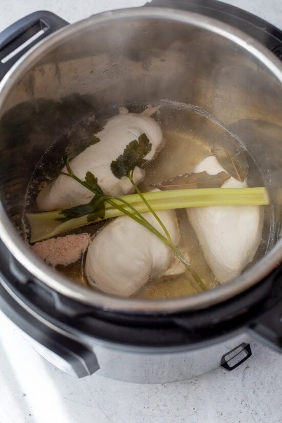 Cooked chicken breast in instant pot