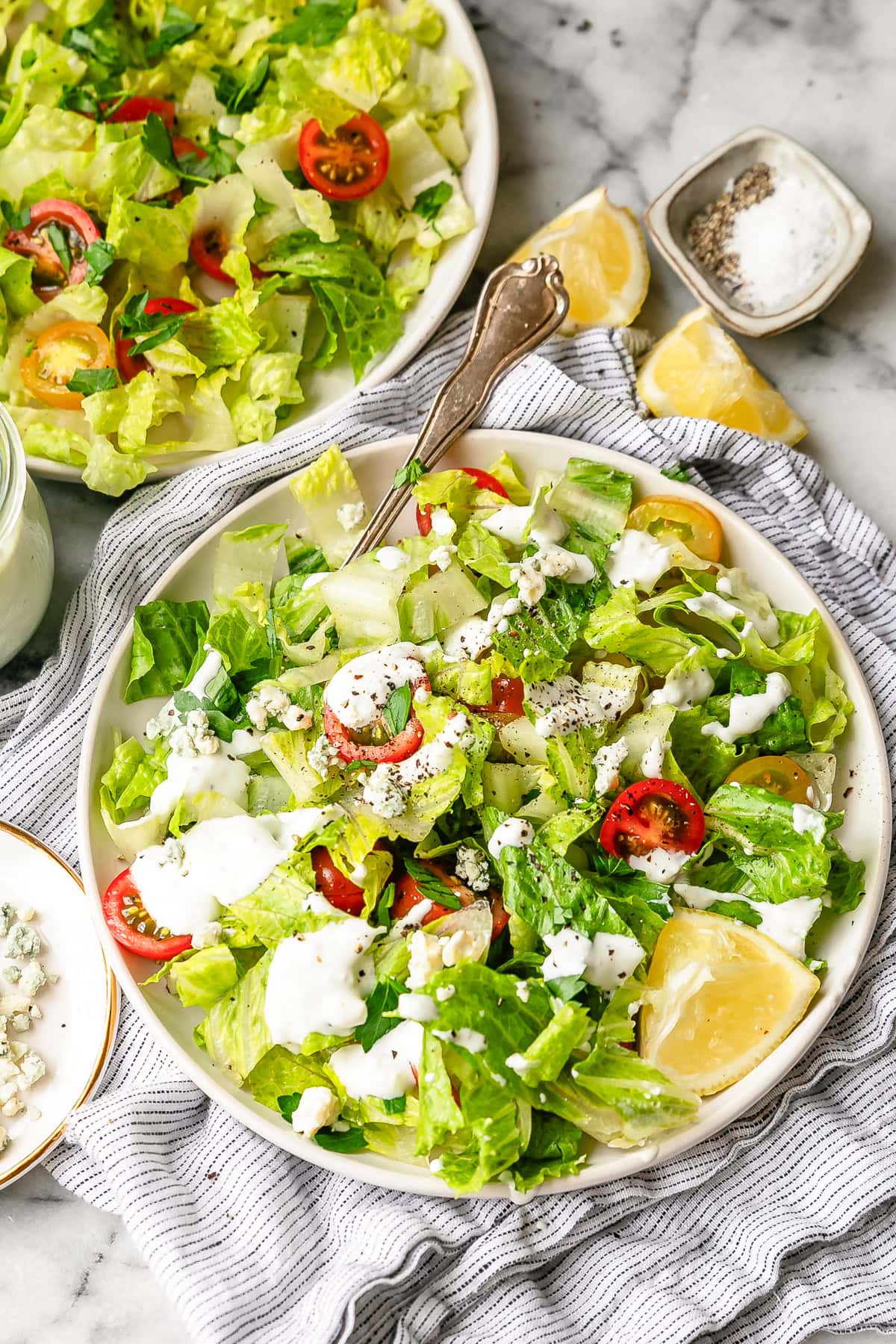 salad with blue cheese dressing