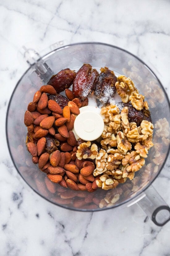 Place dates and nuts in food processor