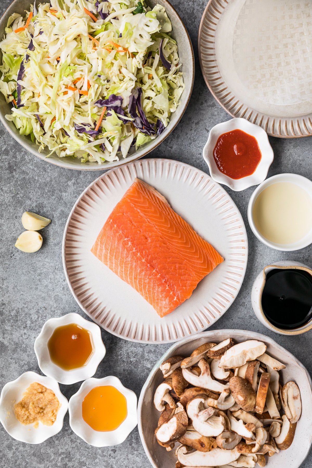 Salmon Spring Roll ingredients
