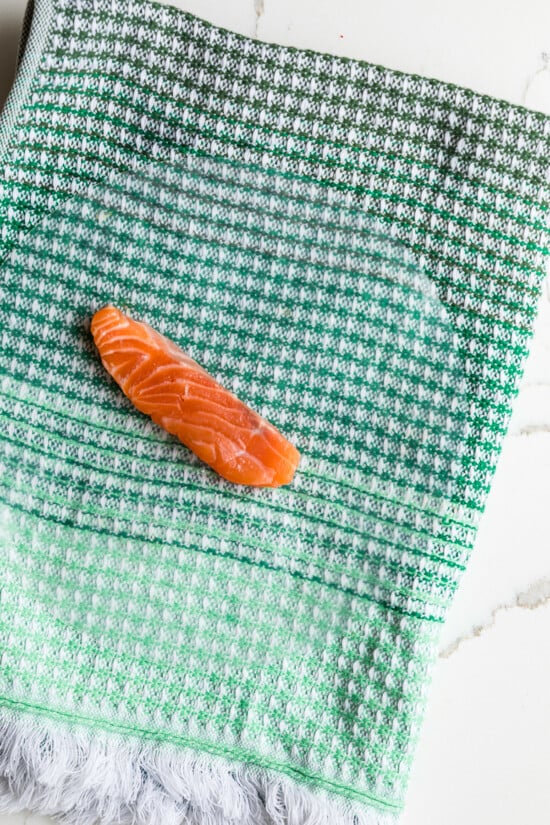 salmon on rice paper