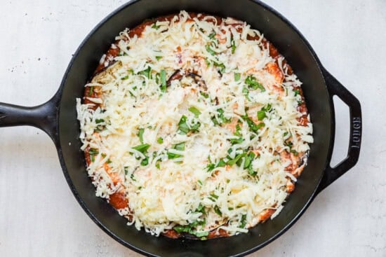 Layer with cheese and sauce