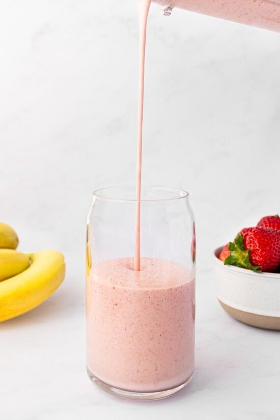 Strawberry Banana Smoothie in a glass