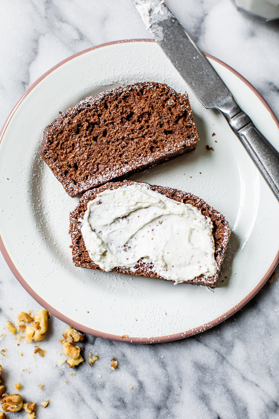 Chocolate Zucchini Bread slices on a plate
