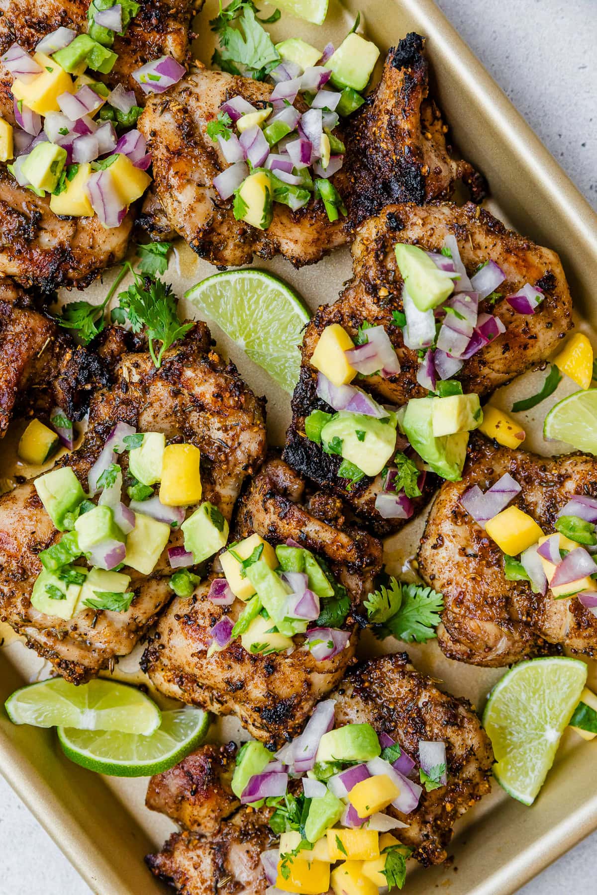 Grilled Jerk Chicken with Mango Avocado Salsa