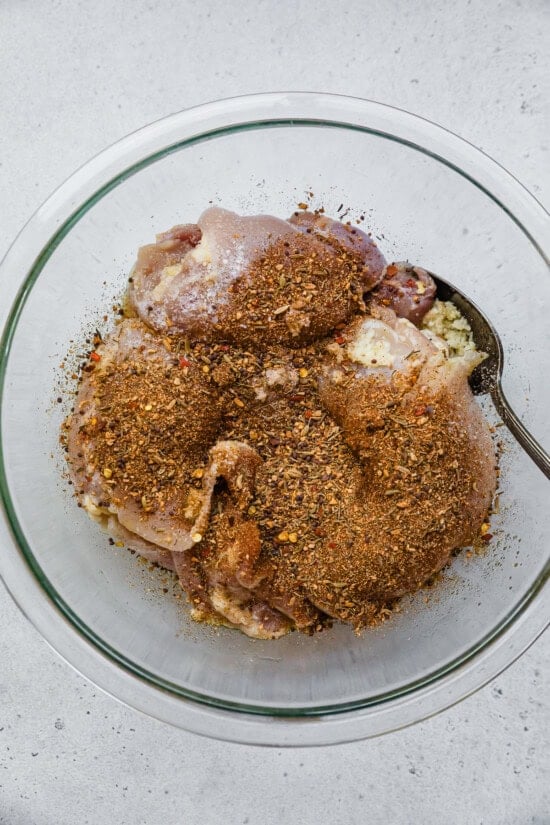 season the chicken with jerk spices