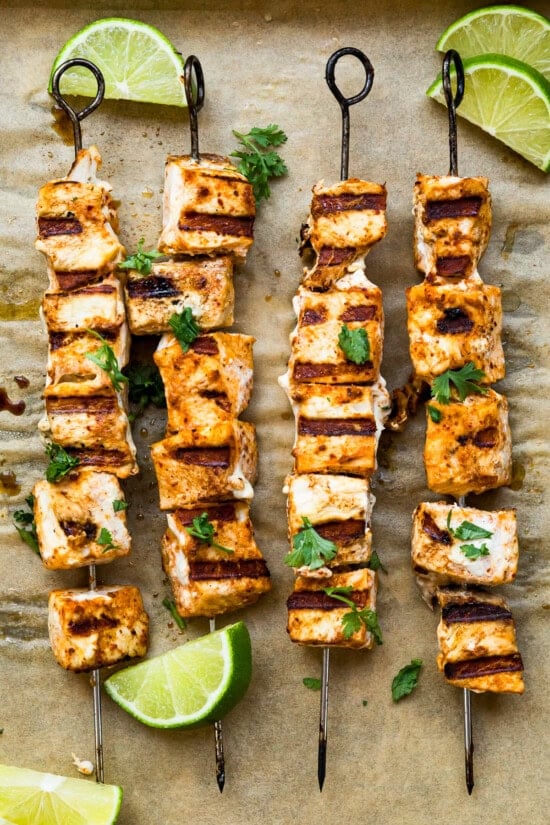 Thai Red Curry Swordfish Kabobs
