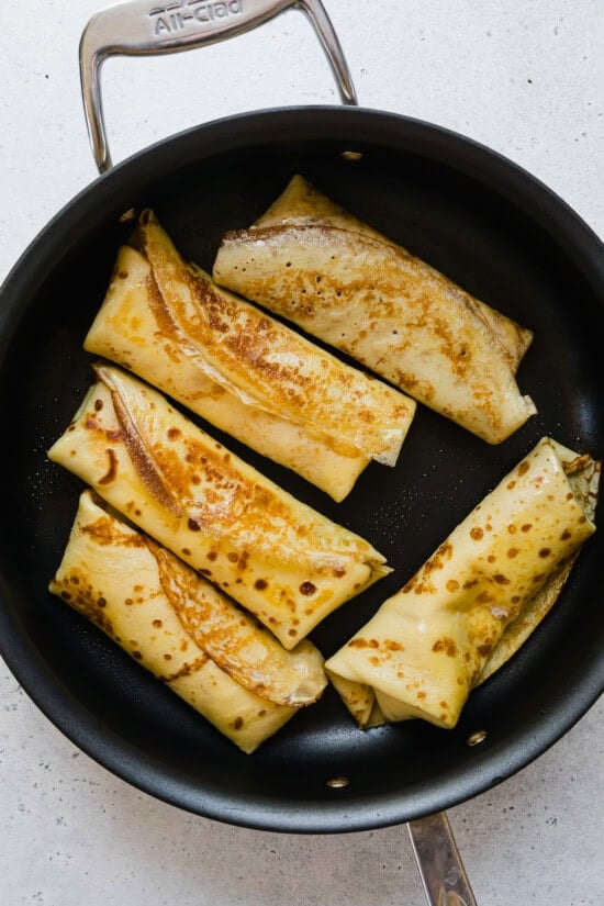 Blintzes in skillet