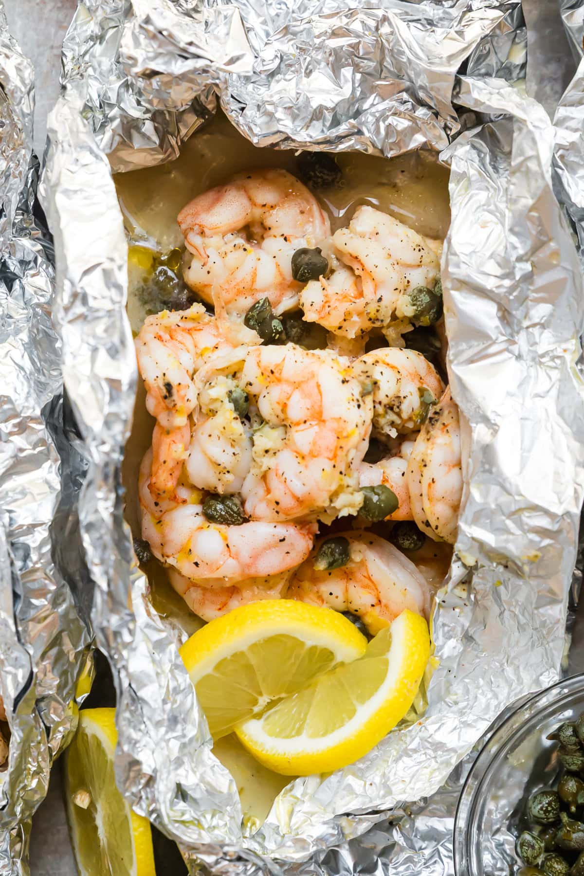Shrimp Piccata Foil Packets