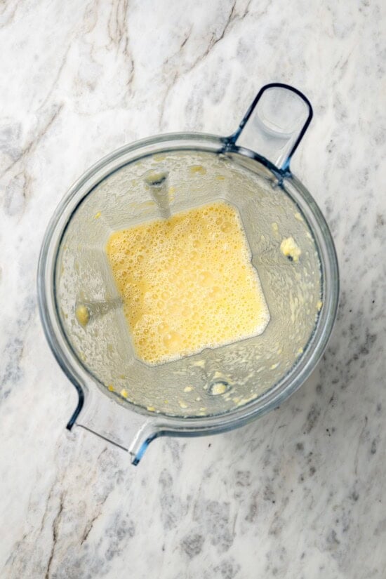 This rich, creamy Chicken Corn Chowder is thickened with potatoes and pureed corn instead of heavy cream to keep it light. Easy and delicious! Pureed corn and broth in blender.