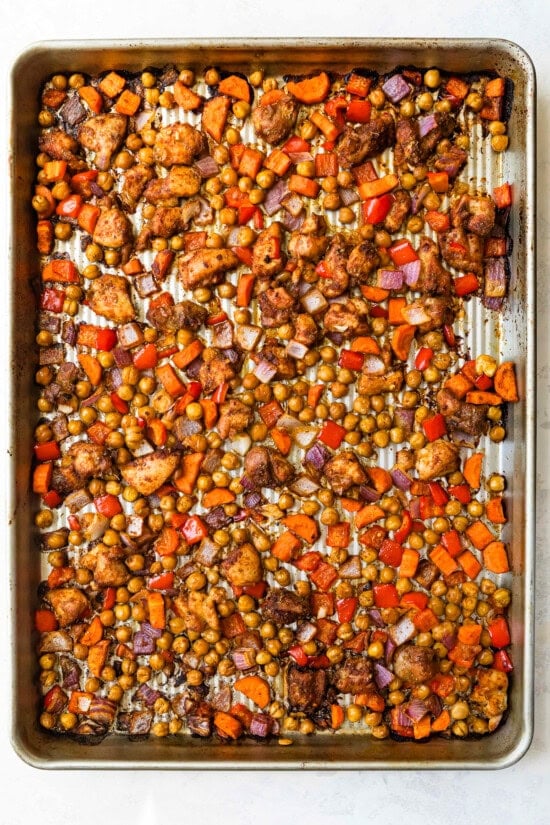 Chicken Shawarma Sheet Pan Dinner