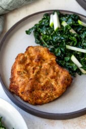 Pork Milanese with Kale and Apple Salad