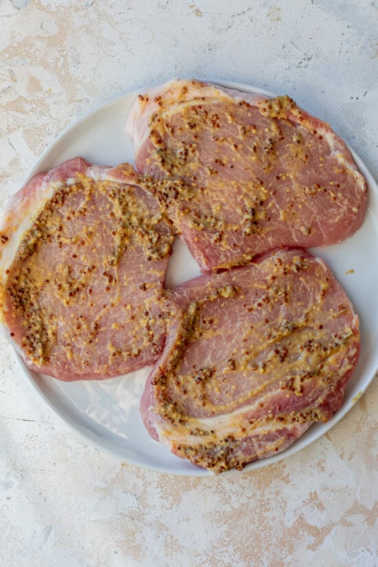 pork cutlets with mustard