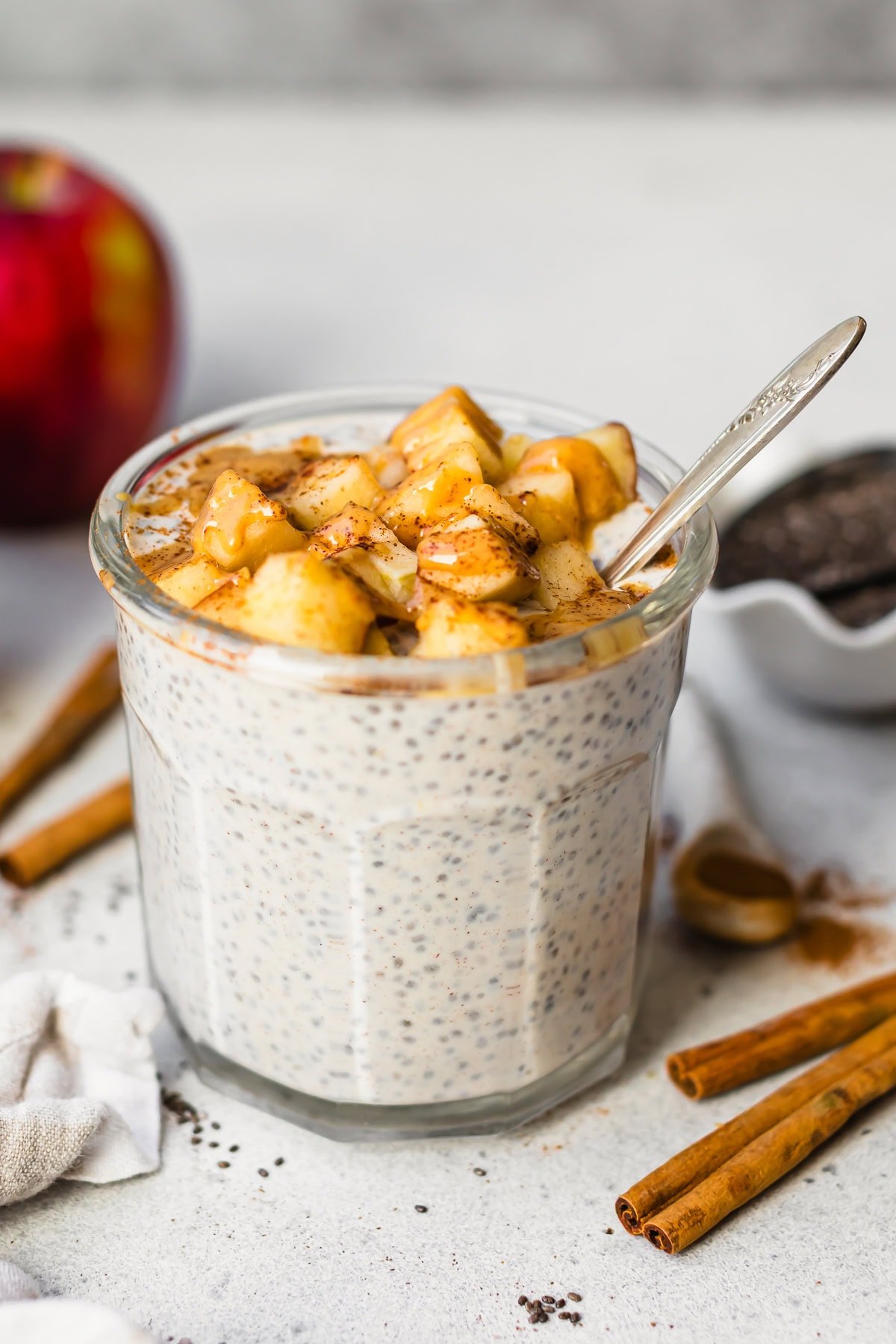 Apple Chia Pudding with Peanut Butter