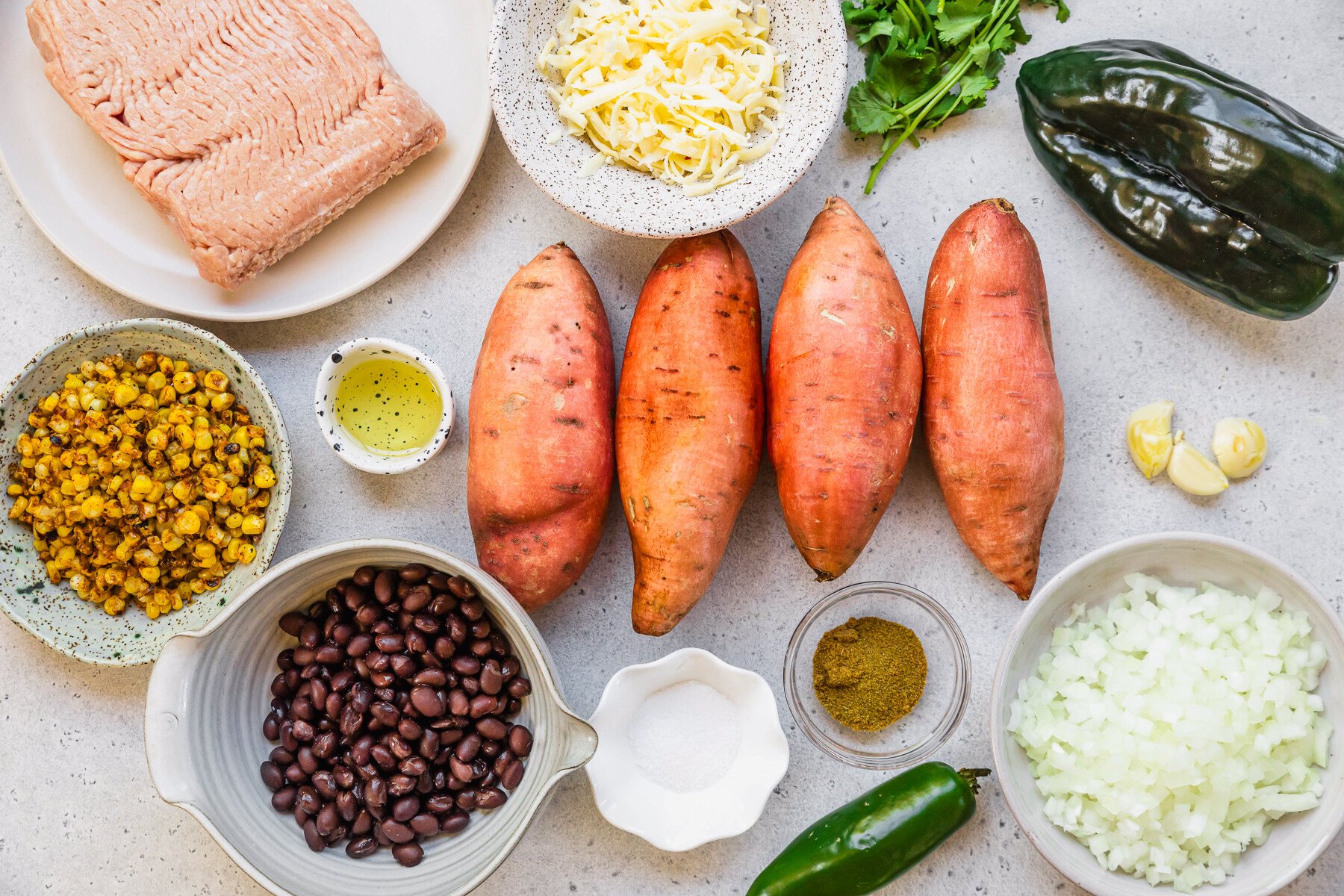 Stuffed Sweet Potato Ingredients