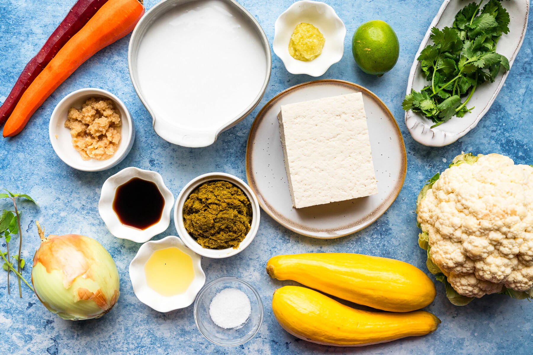 Tofu Green Curry ingredients
