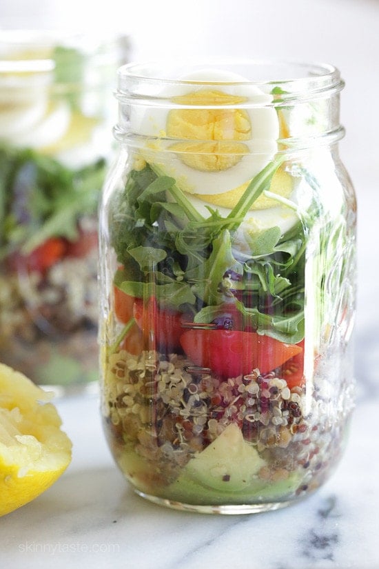 Egg and Quinoa Salad Jars