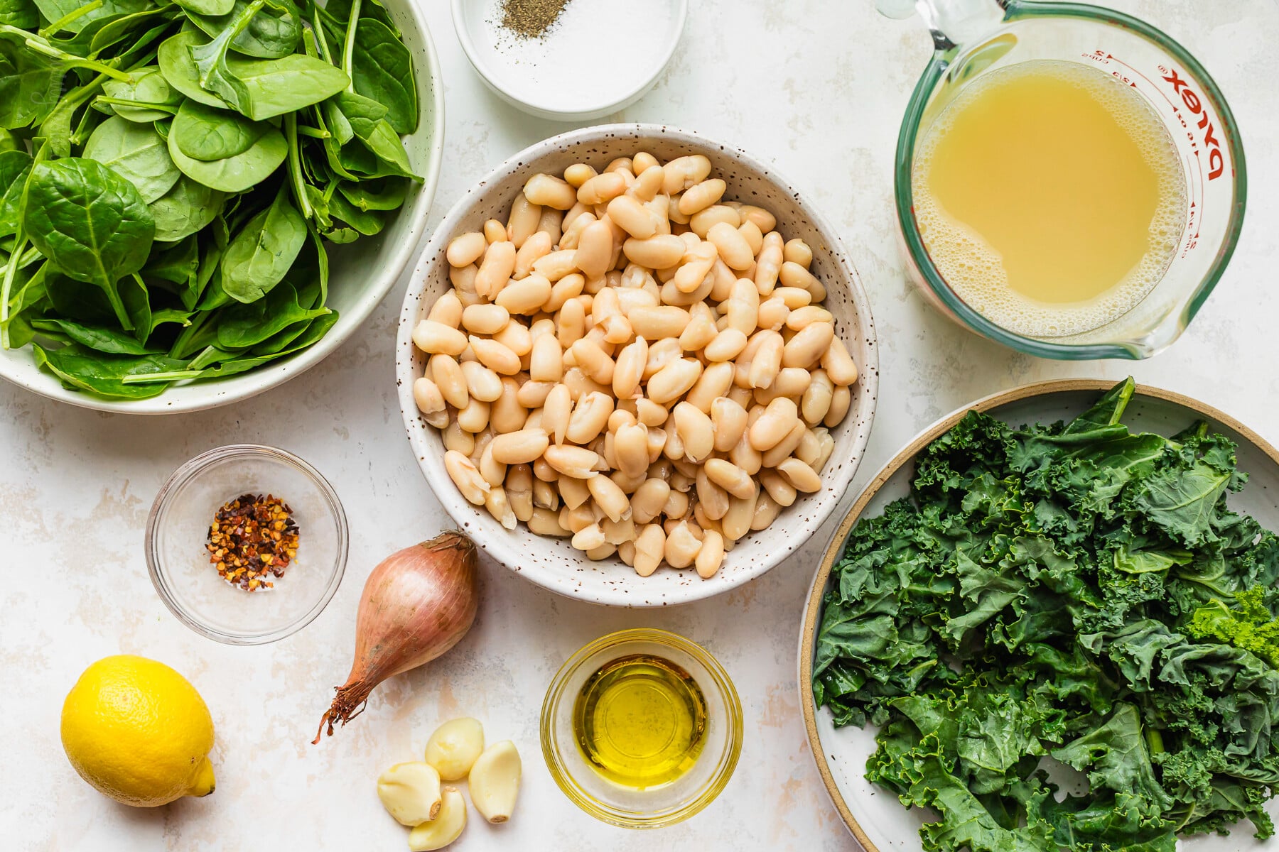 Beans and Greens (Cannellini Beans with Kale + Spinach)
