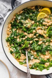 Beans and Greens (Cannellini Beans with Kale + Spinach)