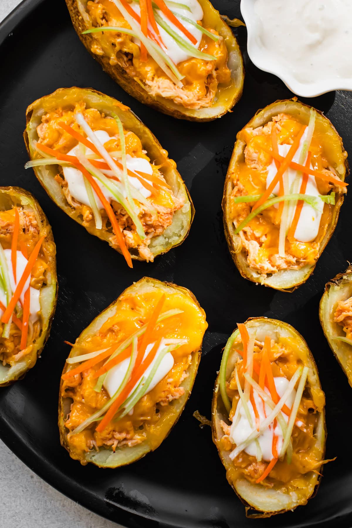 Buffalo Chicken Potato Skins