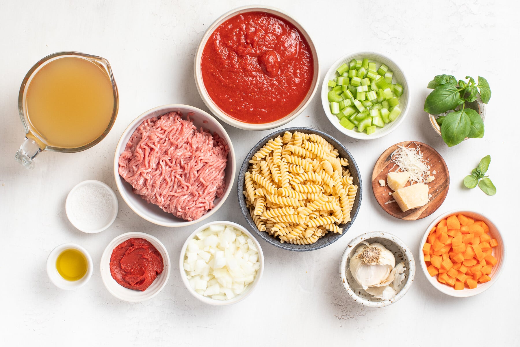 Turkey Bolognese ingredients