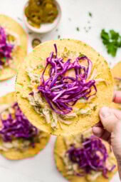 Salsa Verde Chicken Tostadas