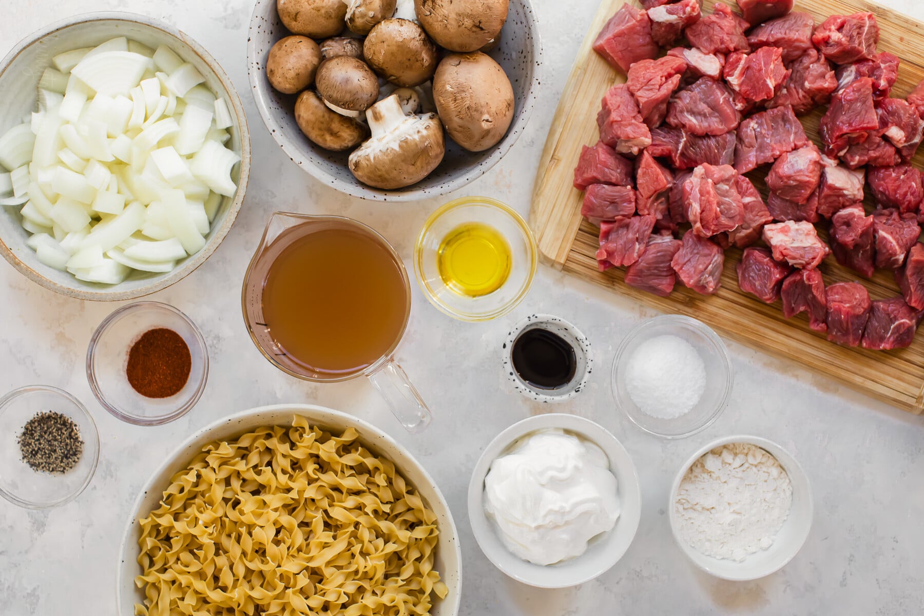 Beef Stroganoff Ingredients