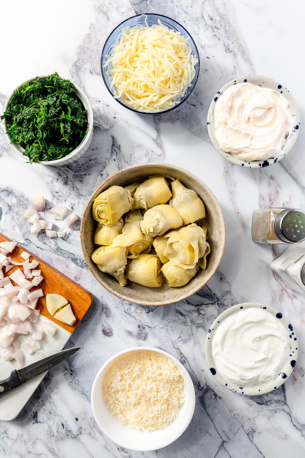 Spinach Artichoke Dip ingredients
