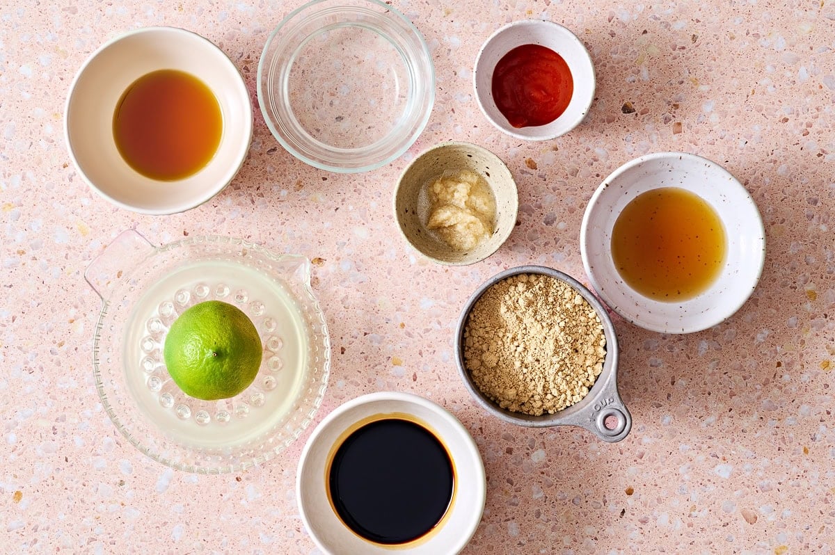 A light, peanut-lime dressing ingredients with powdered peanut butter