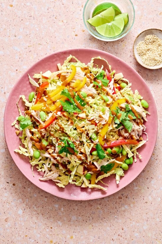 top salad with peanut lime dressing