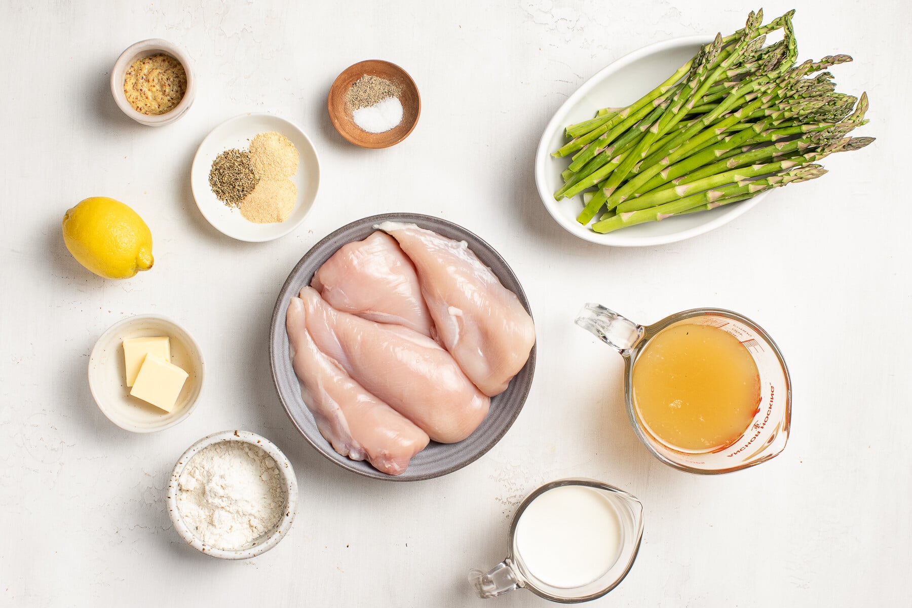 ingredients for Lemon Chicken with Asparagus