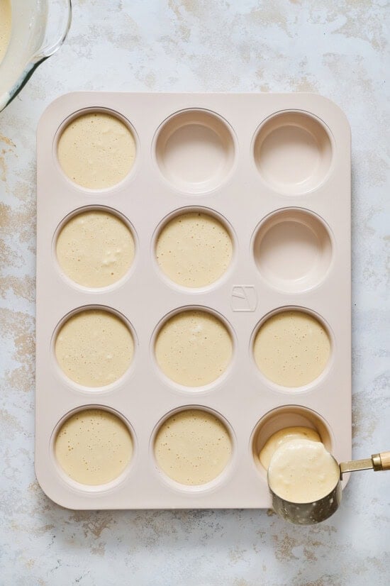 Pancake Muffin batter in tin