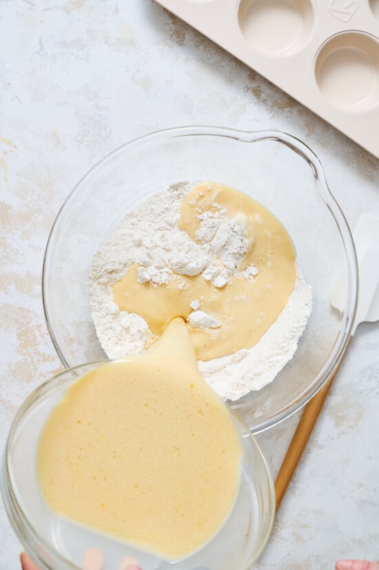 mixing pancake batter