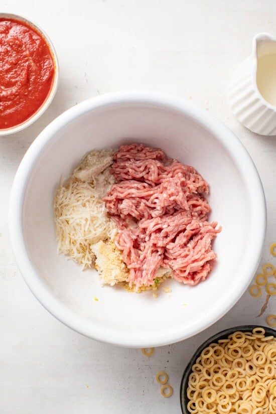 Turkey Meatball mix in a bowl