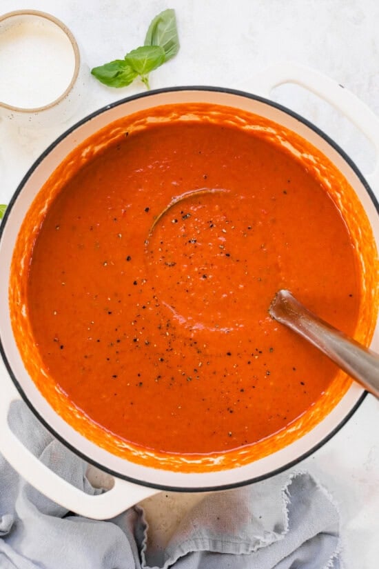 pot of homemade Tomato Soup