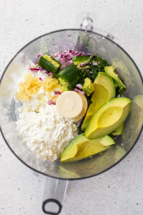 Avocado Cottage Cheese in food processor