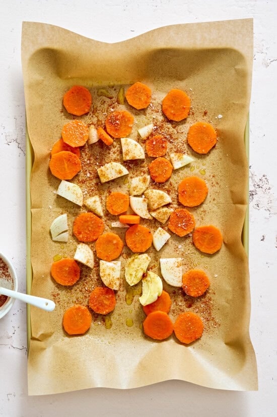 roast carrots on a sheet pan