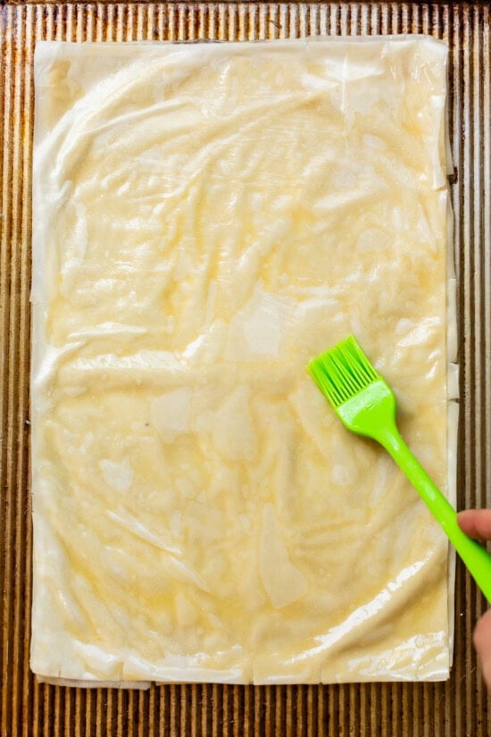 brush layers of phyllo with butter